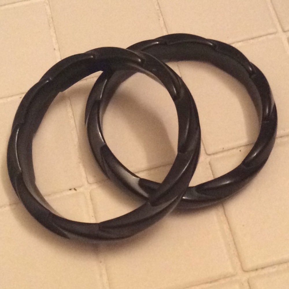 Vintage black acrylic bracelets